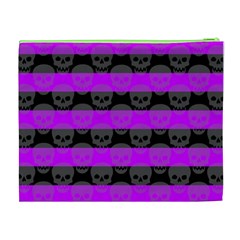 Purple Goth Skulls  Cosmetic Bag (XL) from ArtsNow.com Back