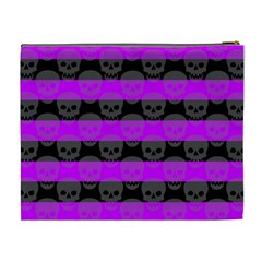 Purple Goth Skulls  Cosmetic Bag (XL) from ArtsNow.com Back