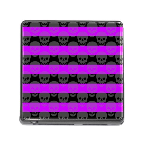 Purple Goth Skulls  Memory Card Reader with Storage (Square) from ArtsNow.com Front