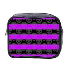 Purple Goth Skulls  Mini Toiletries Bag (Two Sides) from ArtsNow.com Front