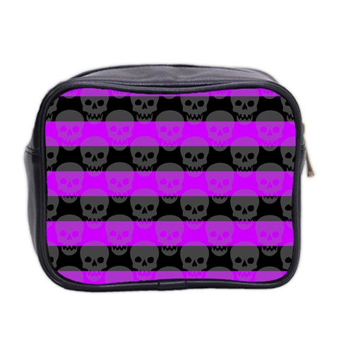 Purple Goth Skulls  Mini Toiletries Bag (Two Sides) from ArtsNow.com Back