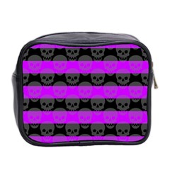 Purple Goth Skulls  Mini Toiletries Bag (Two Sides) from ArtsNow.com Back