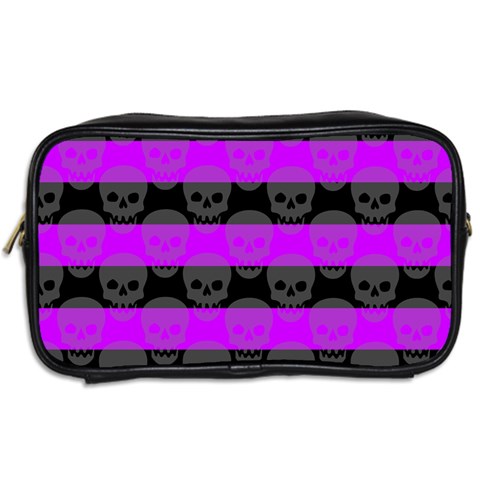 Purple Goth Skulls  Toiletries Bag (Two Sides) from ArtsNow.com Back