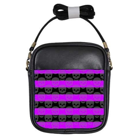 Purple Goth Skulls  Girls Sling Bag from ArtsNow.com Front