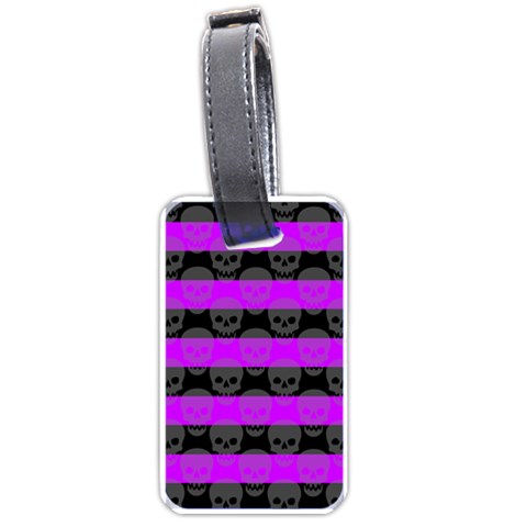 Purple Goth Skulls  Luggage Tag (one side) from ArtsNow.com Front