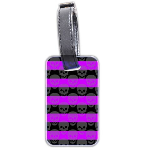 Purple Goth Skulls  Luggage Tag (two sides) from ArtsNow.com Front