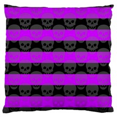 Purple Goth Skulls  Large Cushion Case (Two Sides) from ArtsNow.com Front