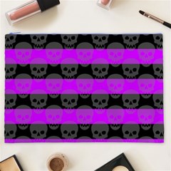 Purple Goth Skulls  Cosmetic Bag (XXL) from ArtsNow.com Front