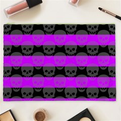 Purple Goth Skulls  Cosmetic Bag (XXL) from ArtsNow.com Front