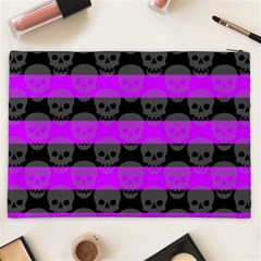 Purple Goth Skulls  Cosmetic Bag (XXL) from ArtsNow.com Back