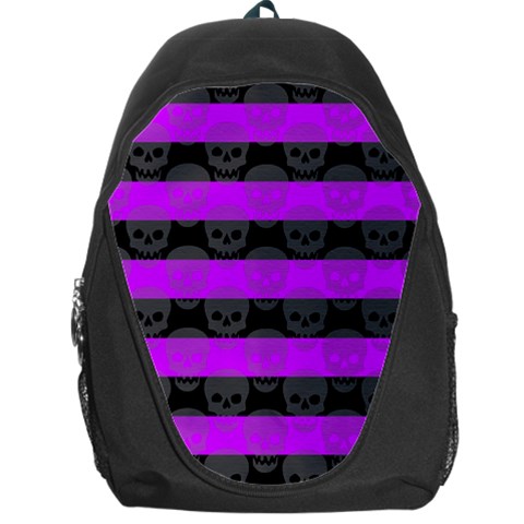 Purple Goth Skulls  Backpack Bag from ArtsNow.com Front