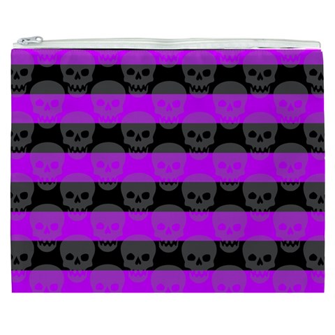 Purple Goth Skulls  Cosmetic Bag (XXXL) from ArtsNow.com Front