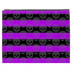 Purple Goth Skulls  Cosmetic Bag (XXXL) from ArtsNow.com Front