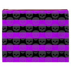 Purple Goth Skulls  Cosmetic Bag (XXXL) from ArtsNow.com Front