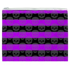 Purple Goth Skulls  Cosmetic Bag (XXXL) from ArtsNow.com Front