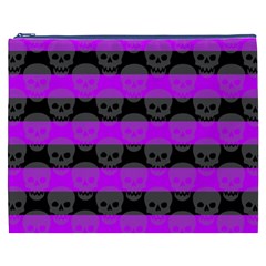 Purple Goth Skulls  Cosmetic Bag (XXXL) from ArtsNow.com Front