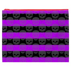 Purple Goth Skulls  Cosmetic Bag (XXXL) from ArtsNow.com Front