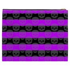 Purple Goth Skulls  Cosmetic Bag (XXXL) from ArtsNow.com Back