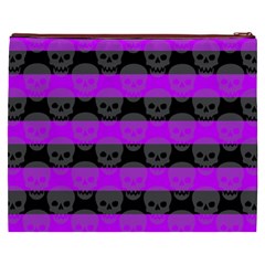 Purple Goth Skulls  Cosmetic Bag (XXXL) from ArtsNow.com Back