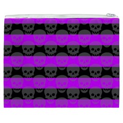 Purple Goth Skulls  Cosmetic Bag (XXXL) from ArtsNow.com Back