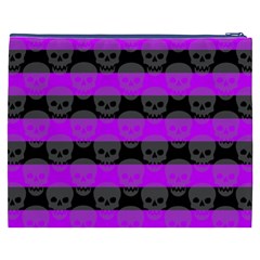 Purple Goth Skulls  Cosmetic Bag (XXXL) from ArtsNow.com Back