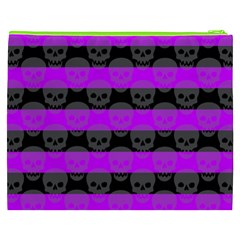 Purple Goth Skulls  Cosmetic Bag (XXXL) from ArtsNow.com Back