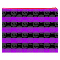 Purple Goth Skulls  Cosmetic Bag (XXXL) from ArtsNow.com Back