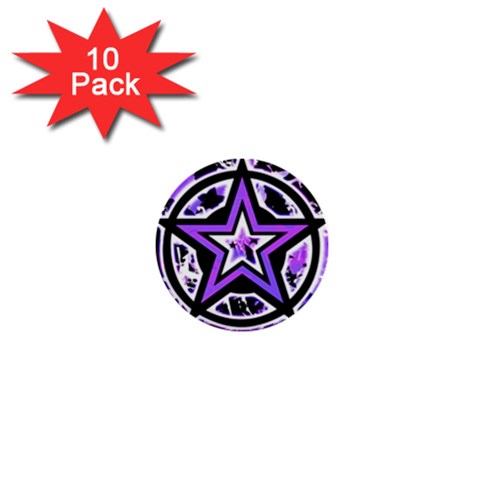 Purple Star 1  Mini Button (10 pack)  from ArtsNow.com Front