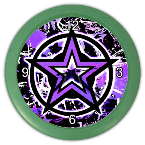 Purple Star Color Wall Clock from ArtsNow.com Front