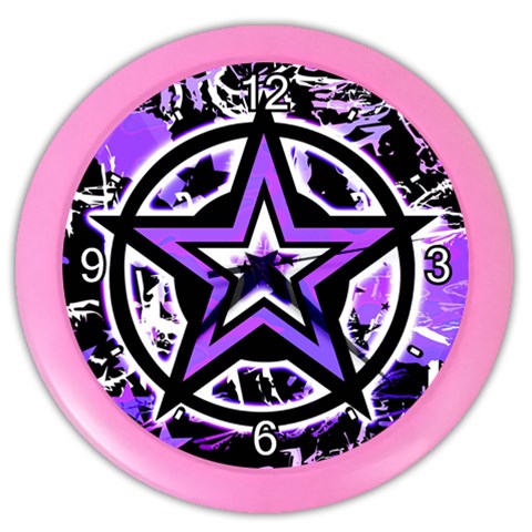 Purple Star Color Wall Clock from ArtsNow.com Front