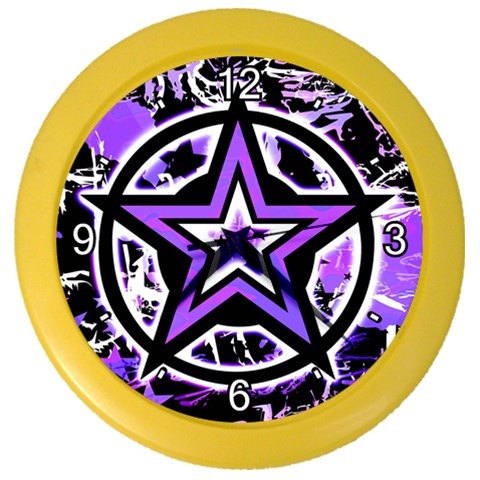 Purple Star Color Wall Clock from ArtsNow.com Front