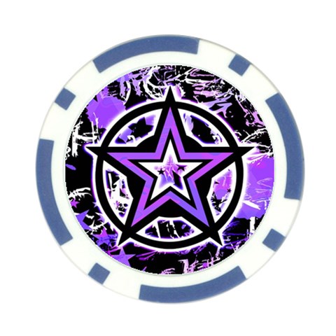 Purple Star Poker Chip Card Guard from ArtsNow.com Front