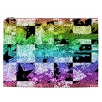 Rainbow Checker Skull Splatter Cosmetic Bag (XXL)