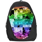 Rainbow Checker Skull Splatter Backpack Bag