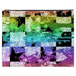 Rainbow Checker Skull Splatter Cosmetic Bag (XXXL)