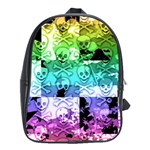 Rainbow Checker Skull Splatter School Bag (XL)