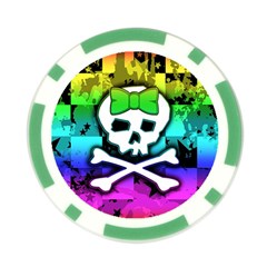 Rainbow Skull Poker Chip Card Guard from ArtsNow.com Front