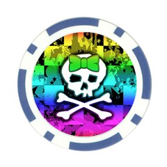 Rainbow Skull Poker Chip Card Guard from ArtsNow.com Front