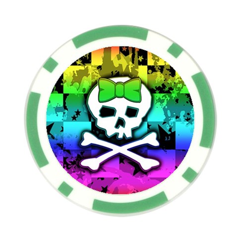 Rainbow Skull Poker Chip Card Guard (10 pack) from ArtsNow.com Front