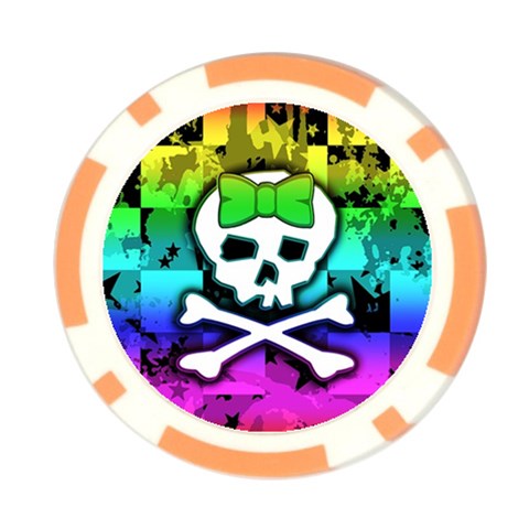 Rainbow Skull Poker Chip Card Guard (10 pack) from ArtsNow.com Front