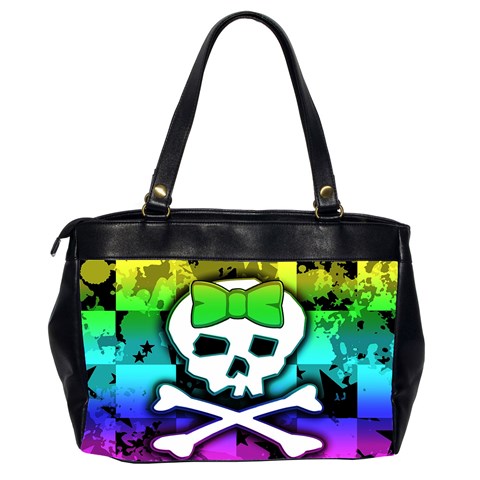 Rainbow Skull Oversize Office Handbag (Two Sides) from ArtsNow.com Back