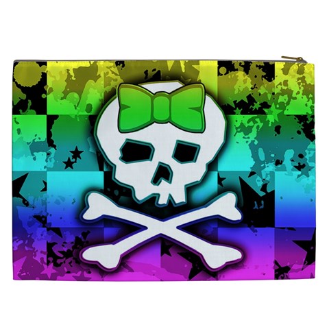 Rainbow Skull Cosmetic Bag (XXL) from ArtsNow.com Back