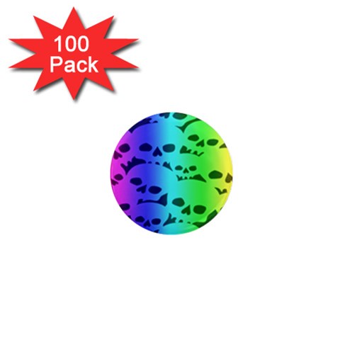 Rainbow Skull Collection 1  Mini Magnet (100 pack)  from ArtsNow.com Front