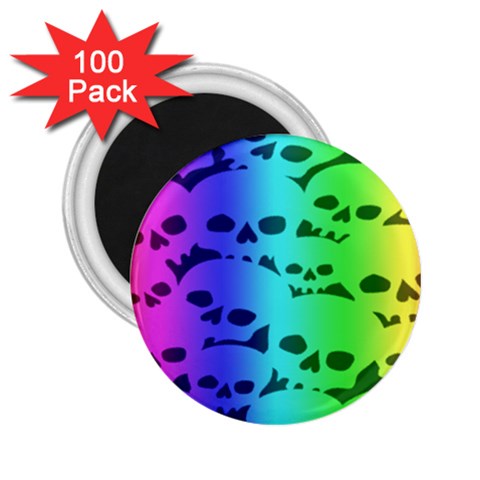 Rainbow Skull Collection 2.25  Magnet (100 pack)  from ArtsNow.com Front