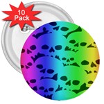 Rainbow Skull Collection 3  Button (10 pack)