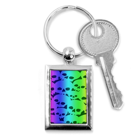 Rainbow Skull Collection Key Chain (Rectangle) from ArtsNow.com Front