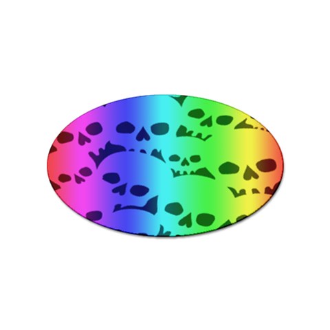 Rainbow Skull Collection Sticker Oval (10 pack) from ArtsNow.com Front