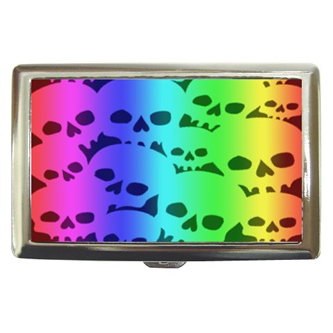 Rainbow Skull Collection Cigarette Money Case from ArtsNow.com Front