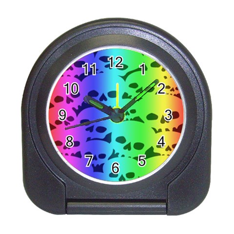 Rainbow Skull Collection Travel Alarm Clock from ArtsNow.com Front