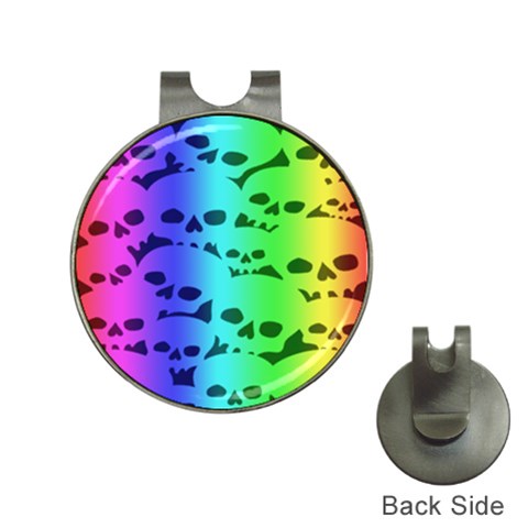 Rainbow Skull Collection Golf Ball Marker Hat Clip from ArtsNow.com Front